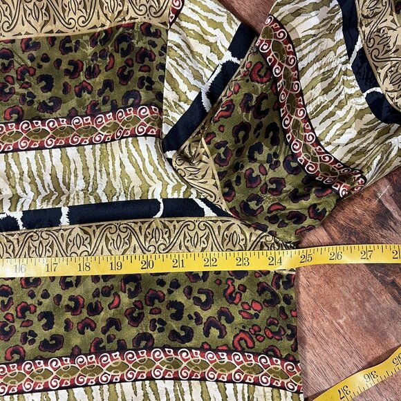 Corey B 100% Silk Animal Mixed Print Blouse Womens 1x‎ Plus Size Safari Office - Picture 8 of 12
